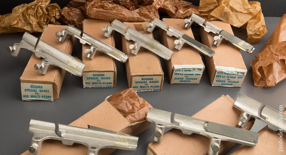 COMPLETE Set of Hollows & Rounds Special Bases For RECORD No. 405 Plow Plane ALL 9 BASES! - 88861