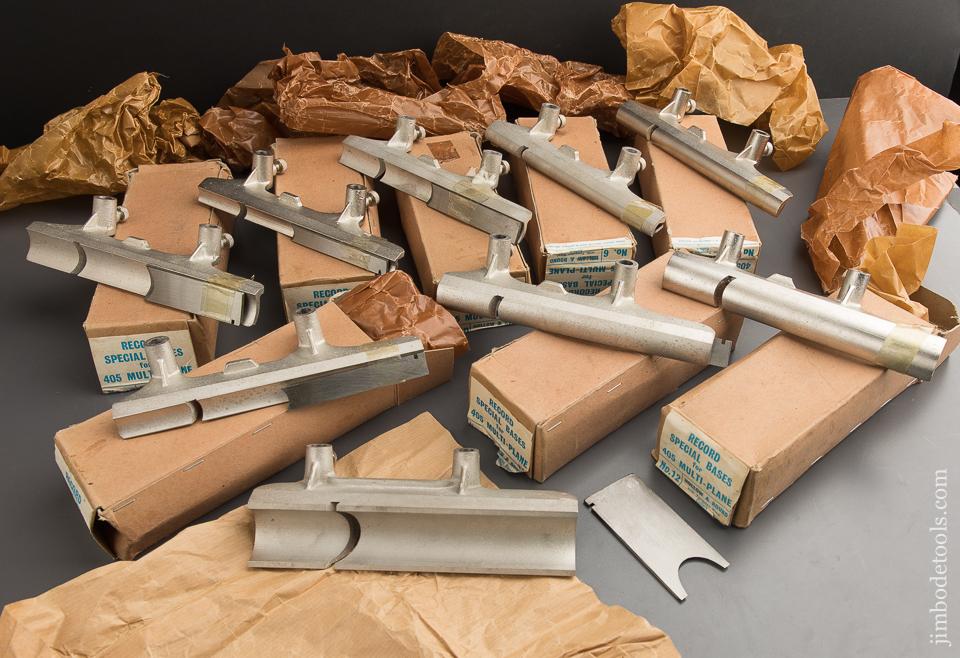 COMPLETE Set of Hollows & Rounds Special Bases For RECORD No. 405 Plow Plane ALL 9 BASES! - 88861
