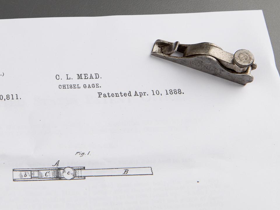 MEAD Patent April 10, 1888 STANLEY No. 96 Blind Nailing Plane Chisel Gauge - 88937