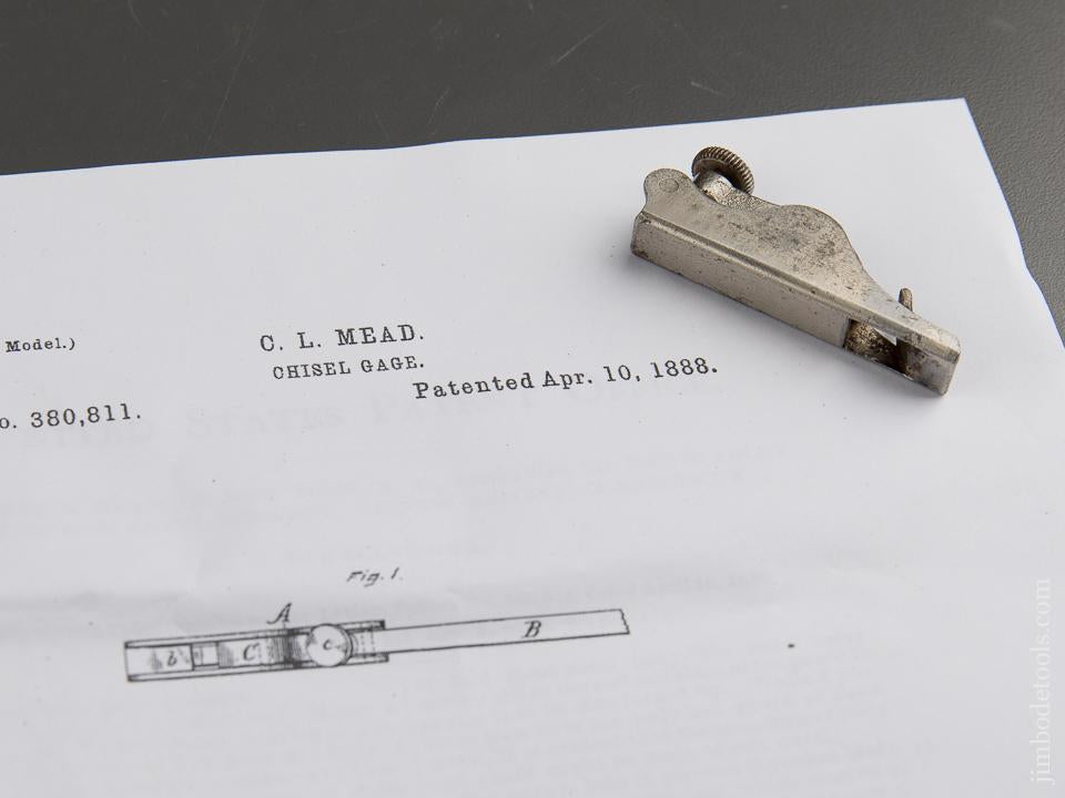 MEAD Patent April 10, 1888 STANLEY No. 96 Blind Nailing Plane Chisel Gauge - 88937