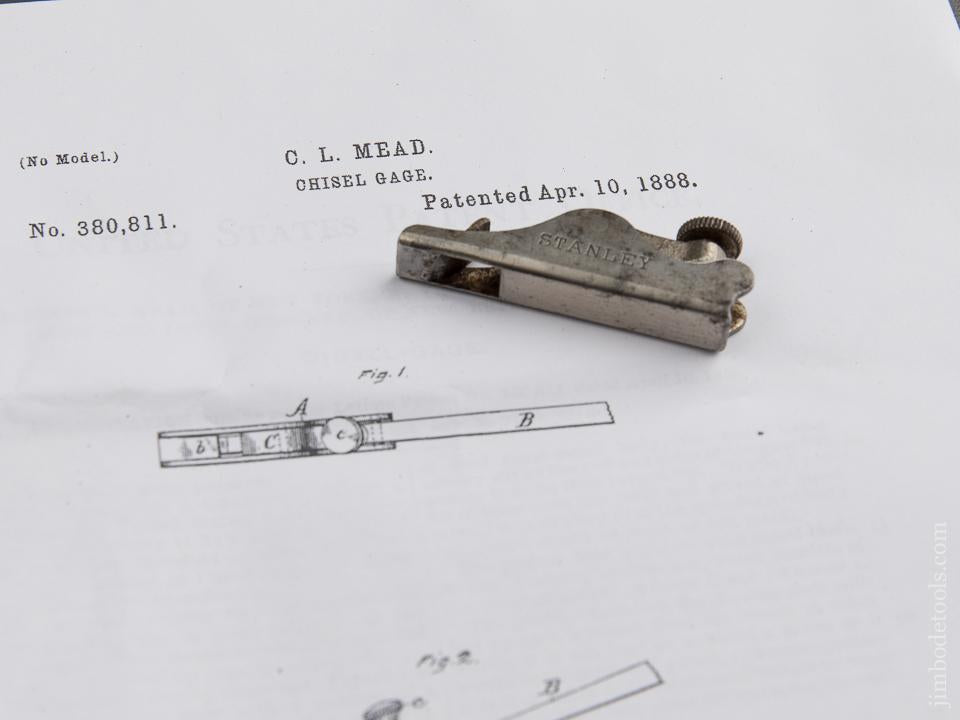 MEAD Patent April 10, 1888 STANLEY No. 96 Blind Nailing Plane Chisel Gauge - 88937