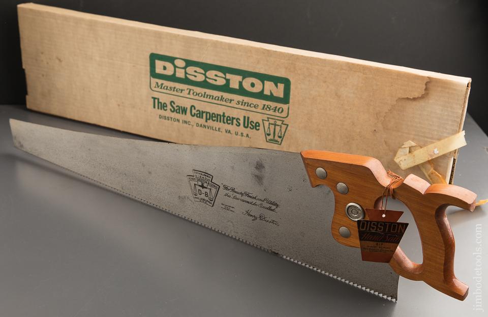 UNUSED! 5 1/2 point 26 inch Rip DISSTON D8 Hand Saw with Tag MINT in Original Box - 88942