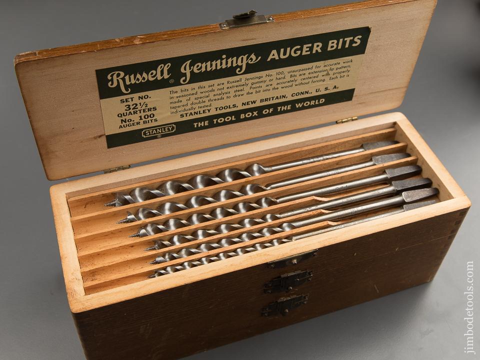 Extra Fine! Complete Set of 13 RUSSELL JENNINGS Auger Bits in Original 3 Tiered Box - 88949
