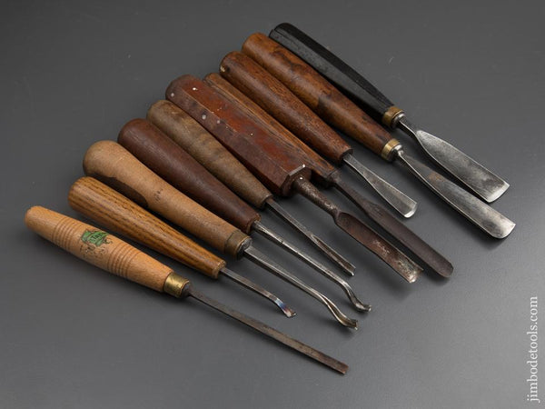 Lot of Ten Good Carving Gouges - 89028