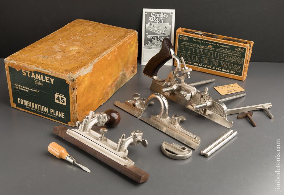 STANLEY No. 45 Combination Plane 100% Complete in its Original Box - 89033