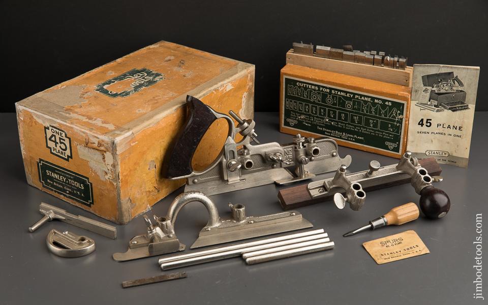 STANLEY No. 45 Combination Plane 100% Complete in its Original Box - 89034