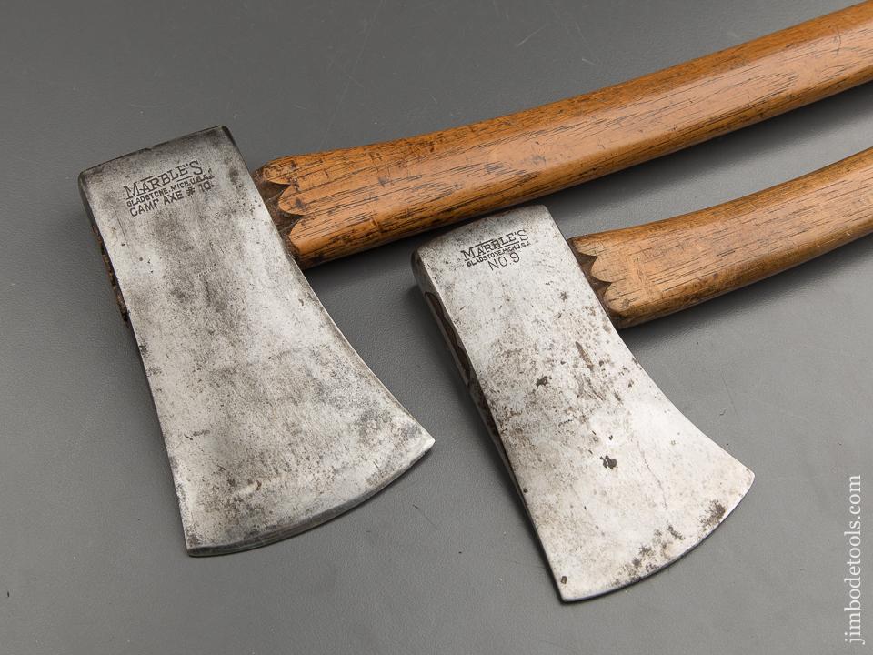 RARE Pair of MARBLES Axes with Sheaths 89050 Jim Bode Tools