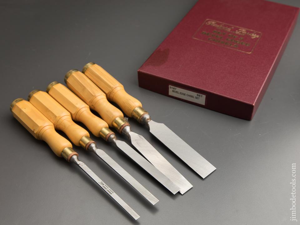 ROBERT SORBY No. 5167 Set of Five Bevel Edge Chisels in Original Box - 89059