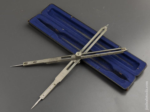 RARE Extra Long Ten inch German Silver Proportional Dividers in Original Fitted Case - 89070