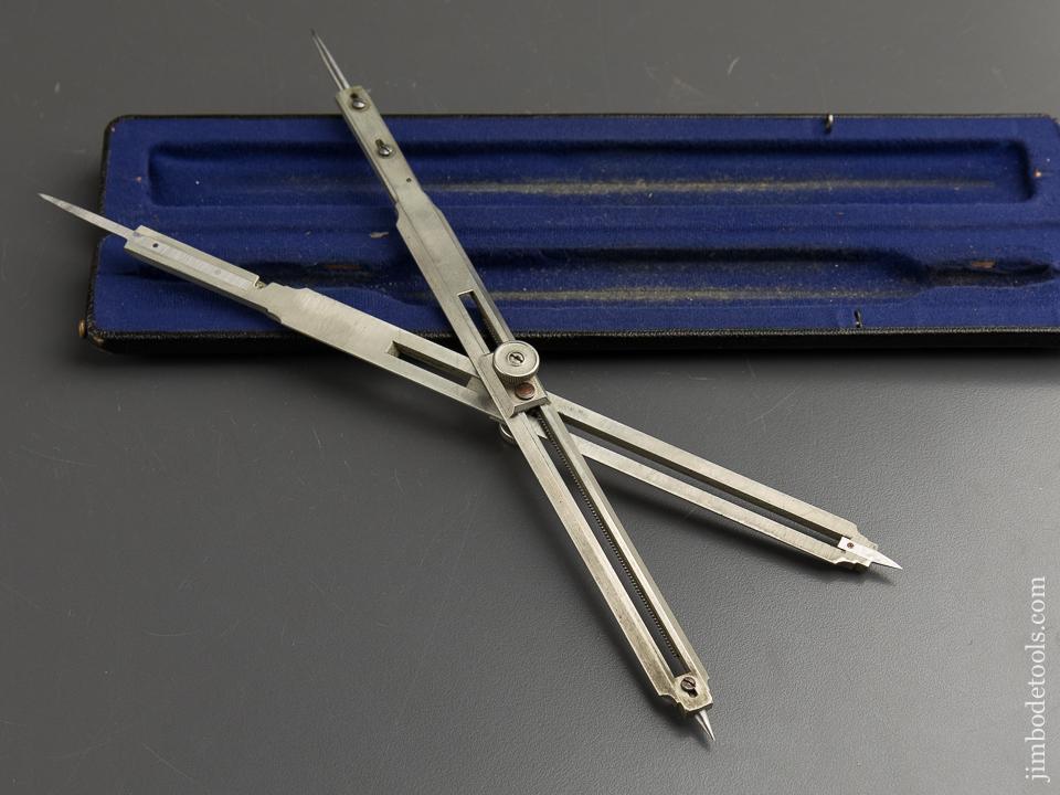 RARE Extra Long Ten inch German Silver Proportional Dividers in Original Fitted Case - 89070