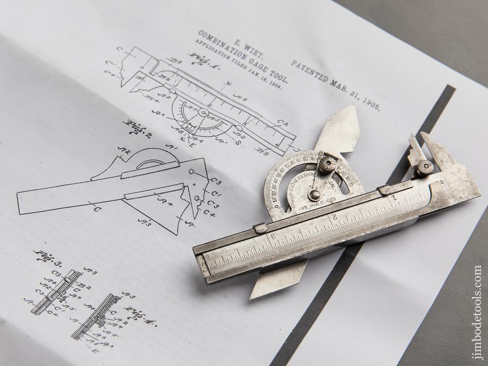 Rare! WEIT-GOETHE Patent March 21, 1905 Combination Tool Protractor, Bevel, Caliper - 89071