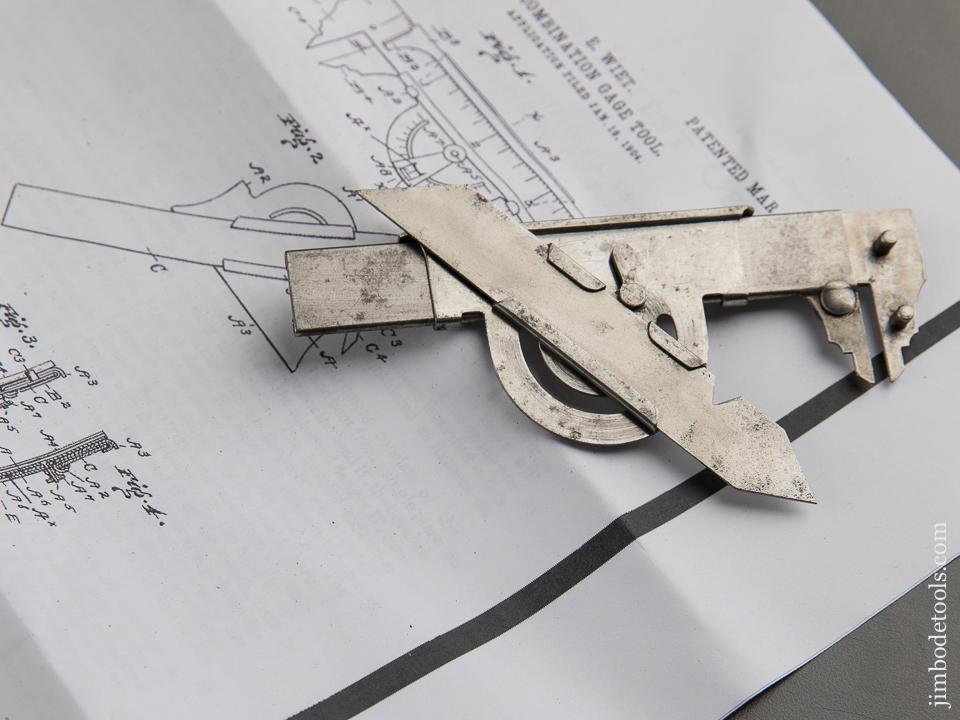 Rare! WEIT-GOETHE Patent March 21, 1905 Combination Tool Protractor, Bevel, Caliper - 89071