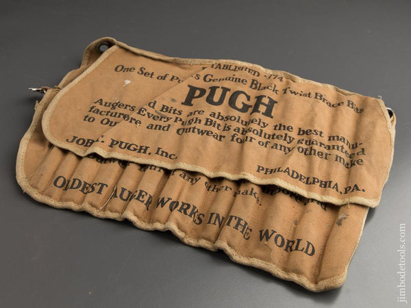 Set of Thirteen PUGH Numbered GENUINE BLACK TWIST Auger Bits with Decals in Original Marked Roll - 89092