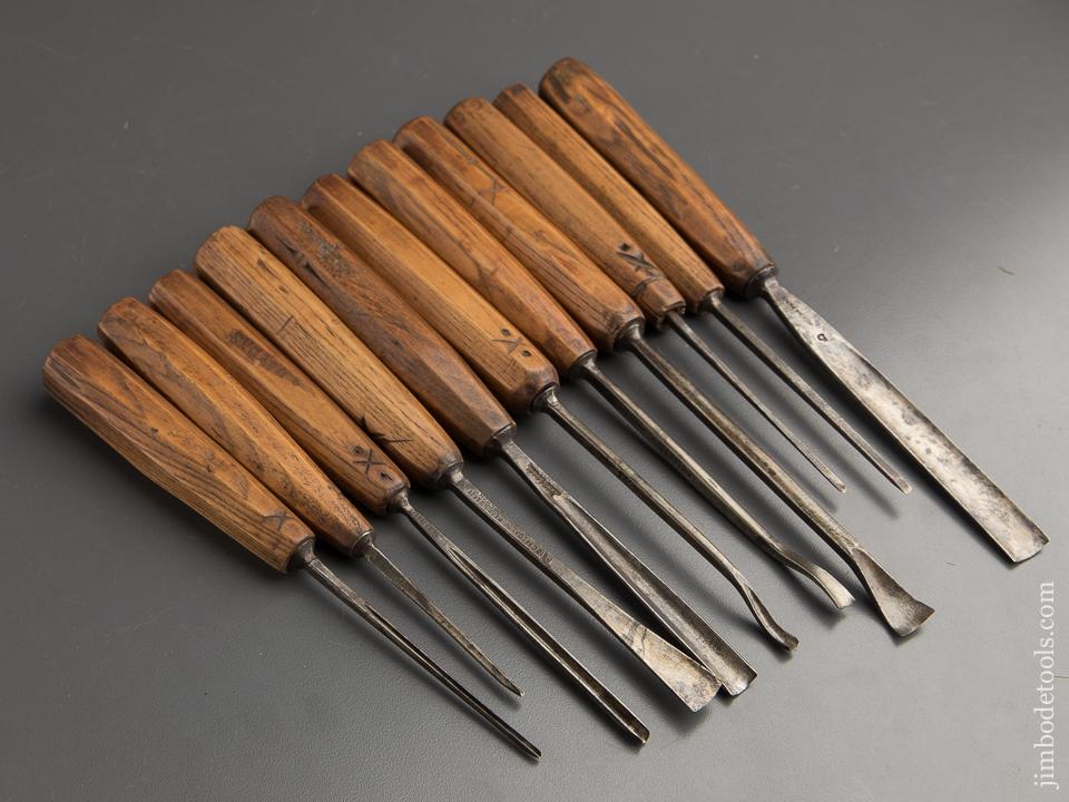 Eleven HERRING BROS Carving Gouges - 89107