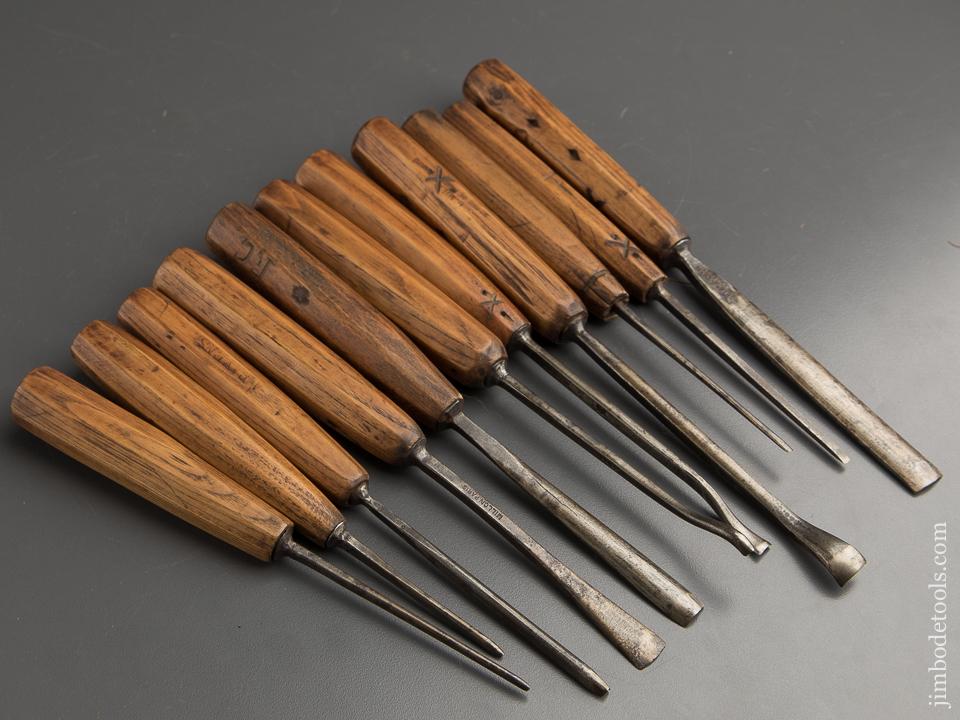 Eleven HERRING BROS Carving Gouges - 89107