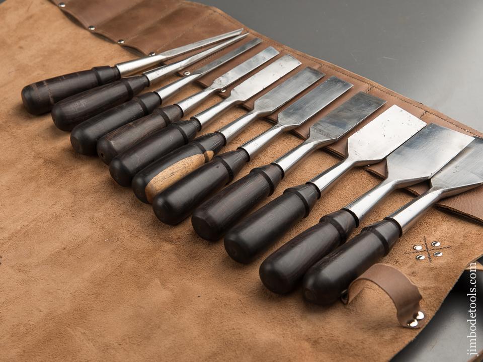 AMAZING Set of Eleven BUCK BROTHERS Bench Chisels with Ebony Handles! - 89130