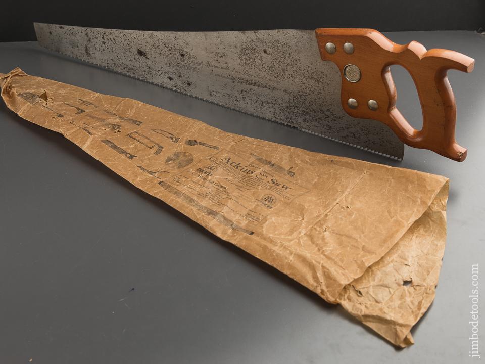 5 1/2 point 26 inch Rip ATKINS No. 51 Hand Saw in Original Wrapper - 89143