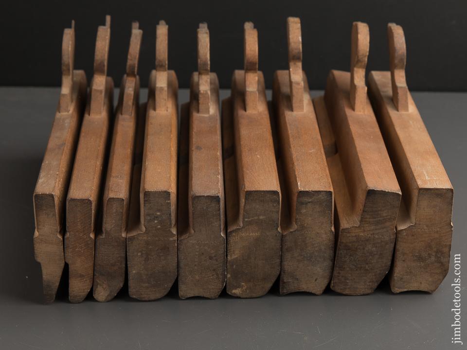 Matched Set of Nine Hollows & Rounds Planes by AUBURN TOOL CO circa 1864-93 EXTRA FINE - 89155