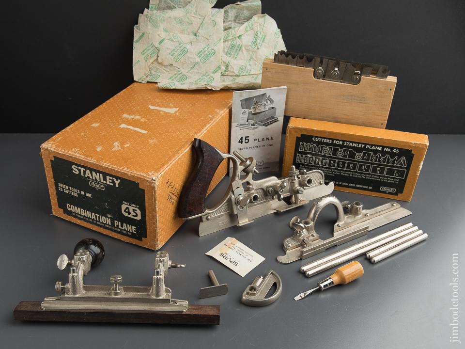 STANLEY No. 45 Combination Plane 100% COMPLETE in Original Box - 89195
