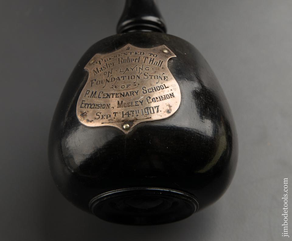 Lovely 1907 Ebony Presentation Mallet with Medallion - 89204U