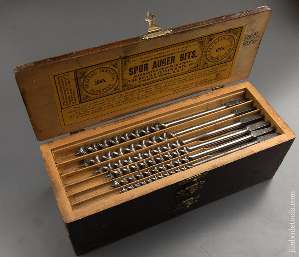 Complete Set of 13 RUSSELL JENNINGS Auger Bits in Original 3 Tiered Box - 89215