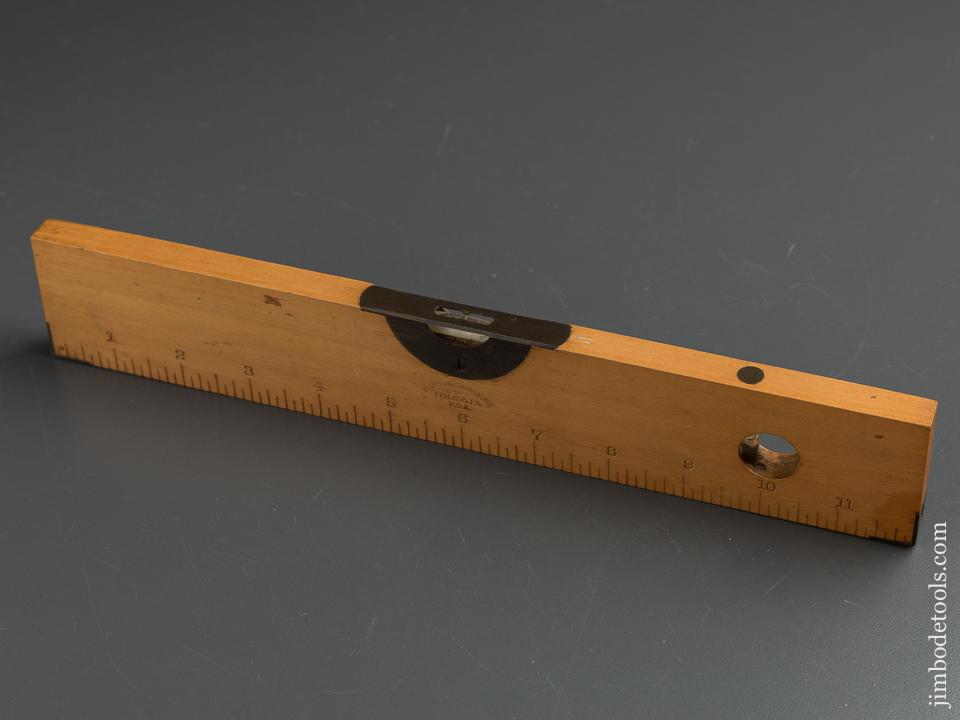 RARE Twelve inch HENRY DISSTON & SONS Boxwood Rule & Level - 89230