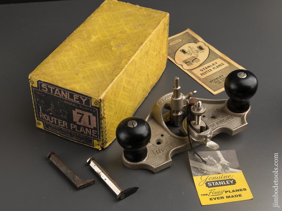 STANLEY No. 71 Router Plane with Tag 100% COMPLETE in Original Box with Red Label - 89333