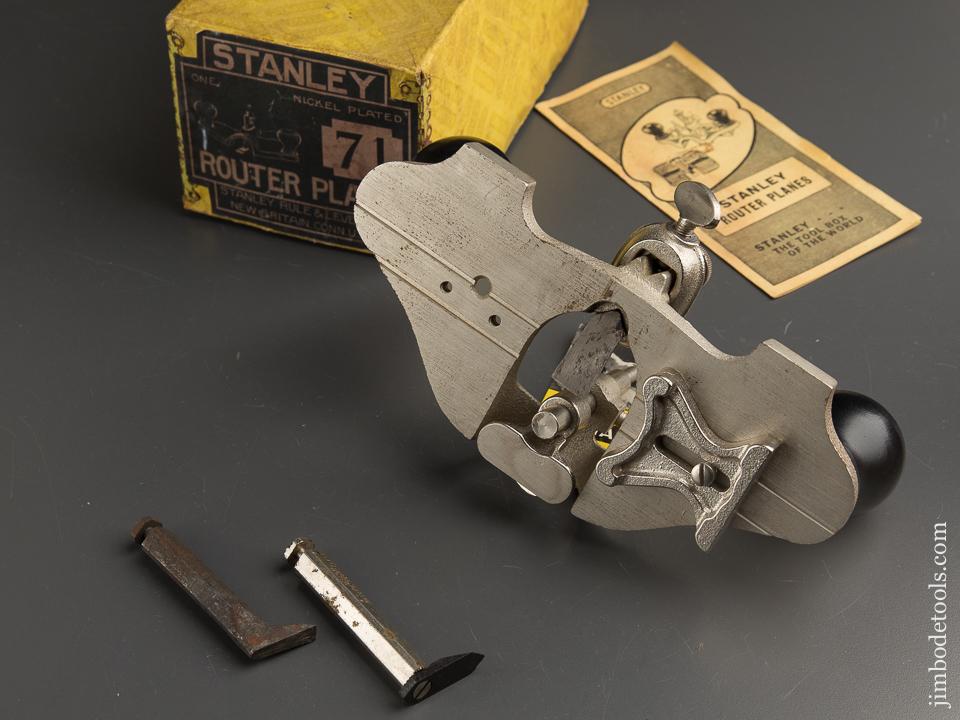 STANLEY No. 71 Router Plane with Tag 100% COMPLETE in Original Box with Red Label - 89333