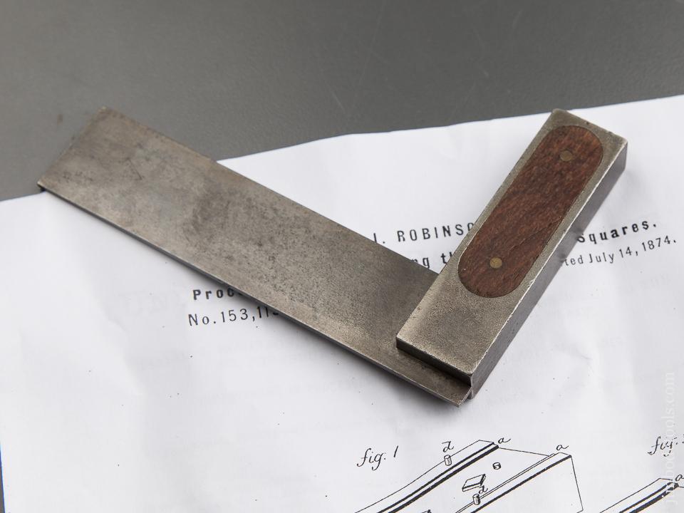 Four inch ROBINSON Patent July 14, 1874 Rosewood & Steel ST. JOHNSBURY Try Square - 89336