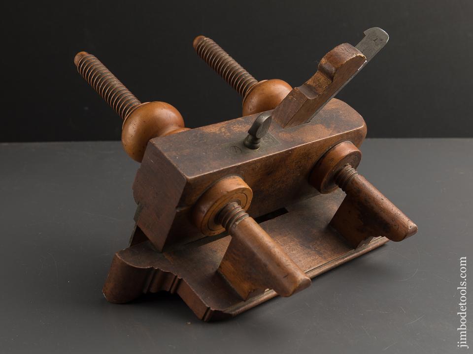 FINE Beech Plow Plane with Boxwood Arms by BURNHAM, FOX & CO circa 1842-44 GOOD USER - 89366