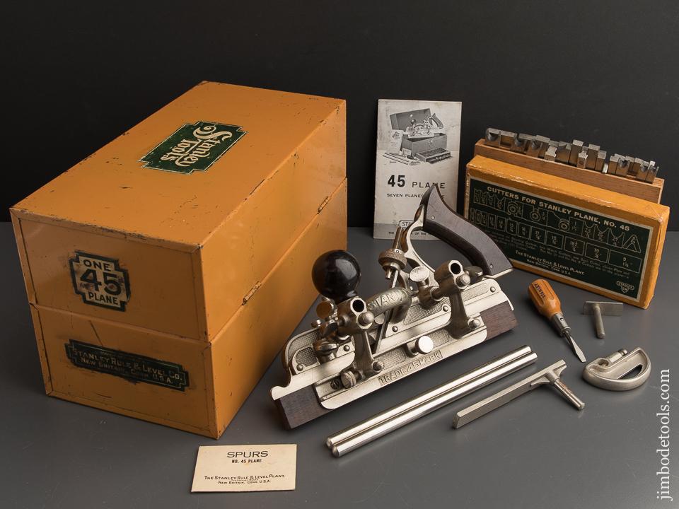 Spectacular! STANLEY No. 45 Combination Plane MINT! And 100% COMPLETE in Original Box - 89371