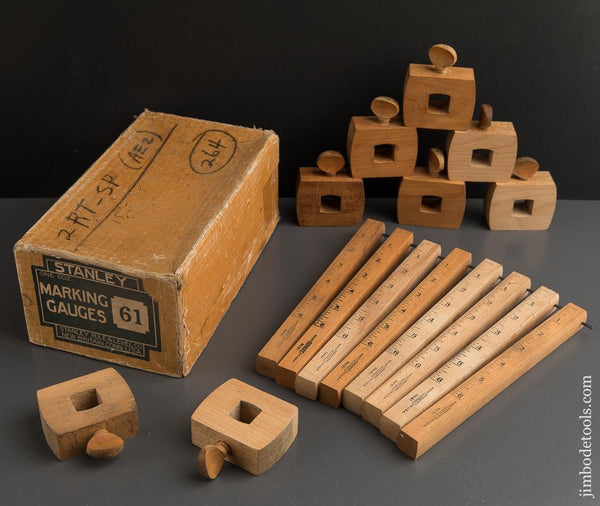 Eight! STANLEY No. 61 Marking Gauges MINT in Original Box - 89379