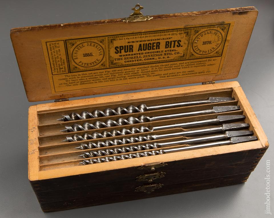 Complete Set of 13 RUSSELL JENNINGS Auger Bits in Original 3 Tiered Box - 89391