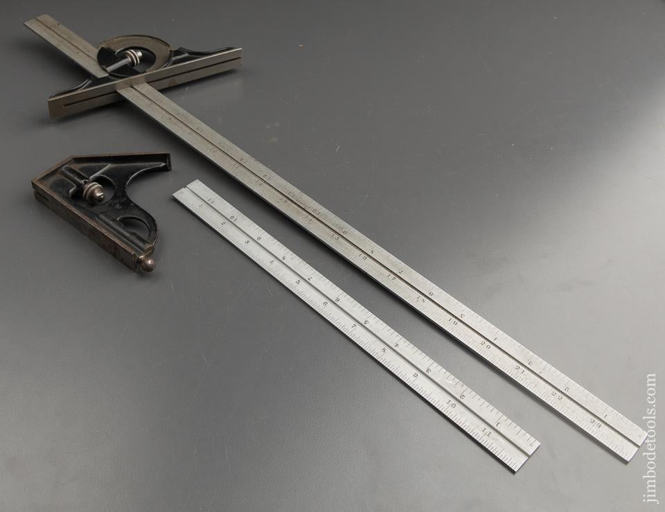 STARRETT Combination & Protractor Heads with 24 inch and 12 inch STARRETT Scales - 89419