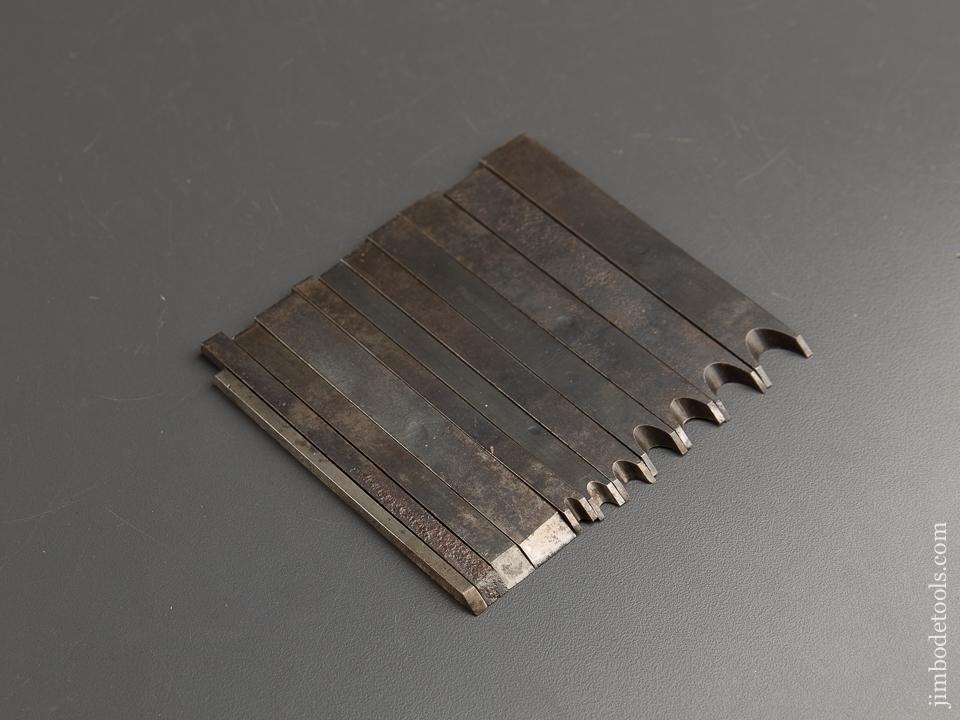 Set of Eleven Pre-Adjuster Cutters for STANLEY No. 45 or SIEGLEY Plow Plane - 89422
