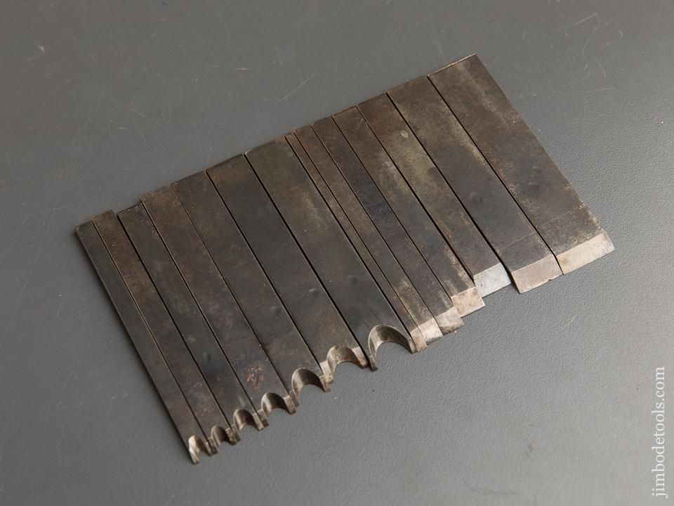Set of Fourteen Pre-Adjuster Cutters for STANLEY No. 45 Combination Plow Plane or SIEGLEY Plow Plane - 89423