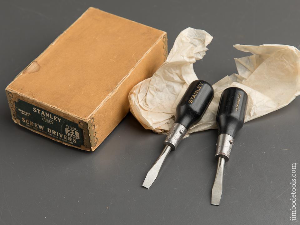 Two STANLEY No. 21 Screw Drivers MINT in Original Box - 89432