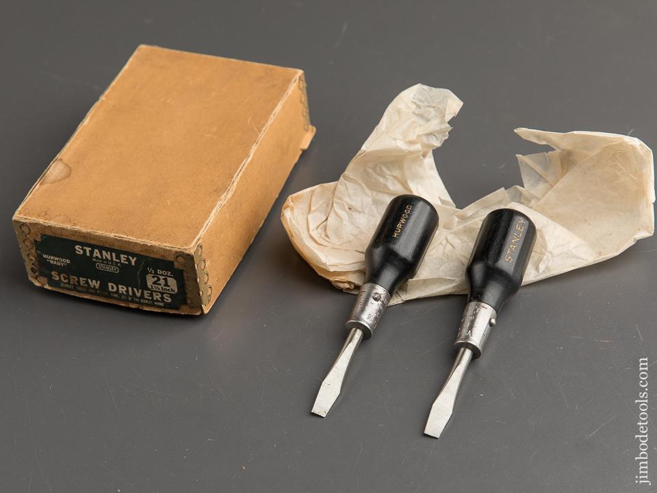 Two STANLEY No. 21 Screw Drivers MINT in Original Box - 89432
