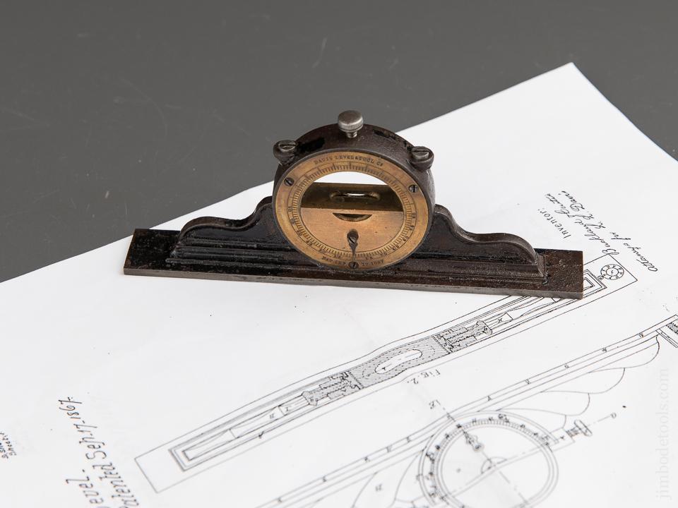 Early Six inch DAVIS Patent September 17, 1867 Inclinometer Level - 89445
