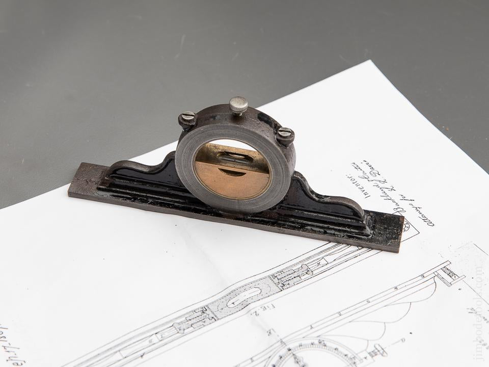 Early Six inch DAVIS Patent September 17, 1867 Inclinometer Level - 89445