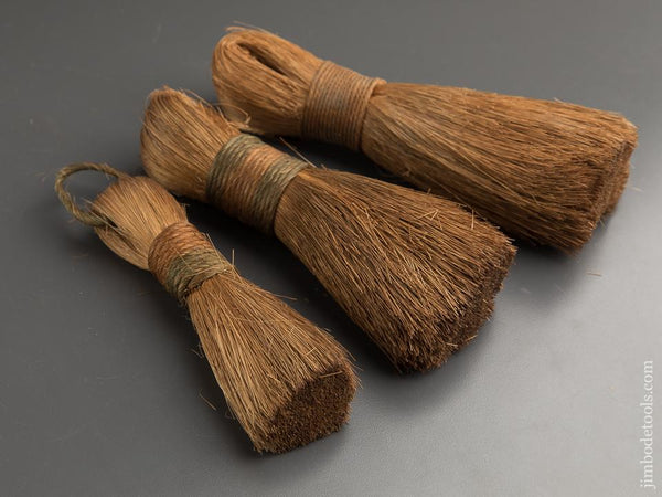 Three Handmade Antique Horse Hair Shop Brushes -89462