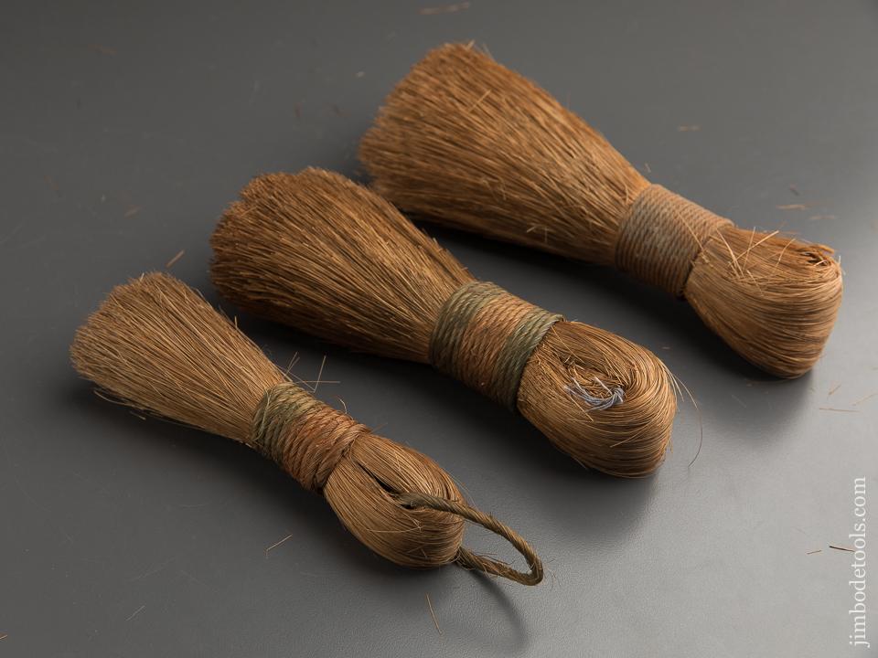 Three Handmade Antique Horse Hair Shop Brushes -89462
