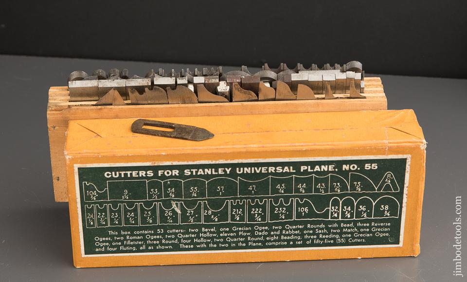 COMPLETE Set of 55 Cutters for STANLEY No. 55 Combination Plane in Original Box - 89485