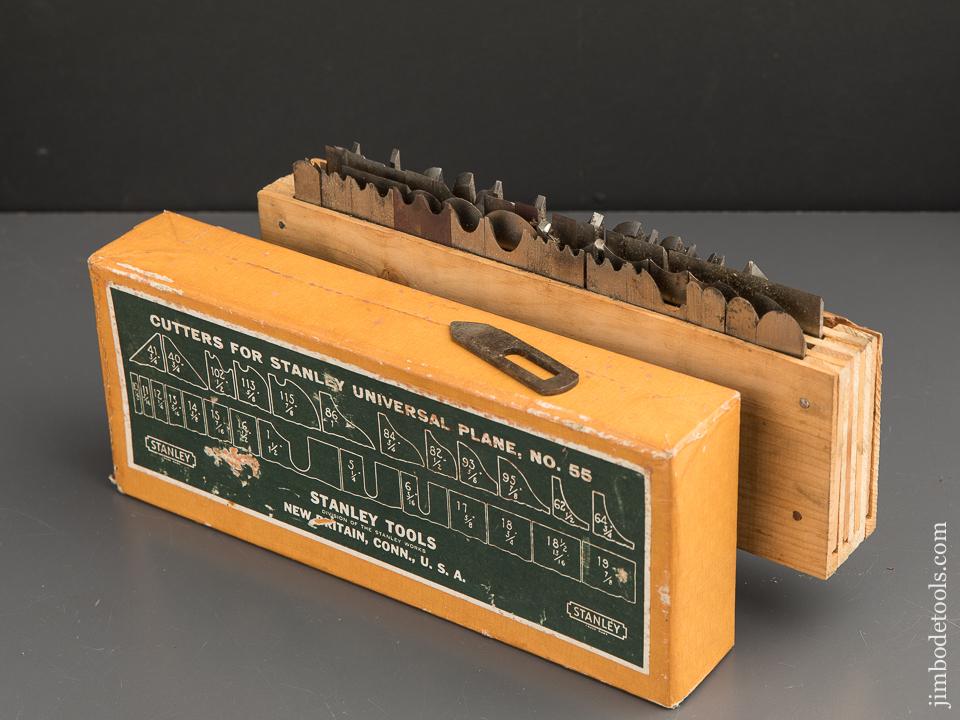 COMPLETE Set of 55 Cutters for STANLEY No. 55 Combination Plane in Original Box - 89485