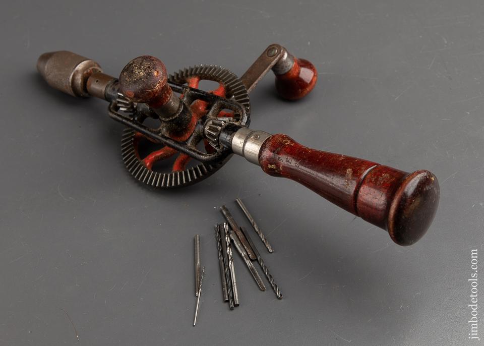 MILLERS FALLS No. 2 Egg Beater Hand Drill with Nine Bits AND New MILLERS FALLS Golf Shirt XL - 89488