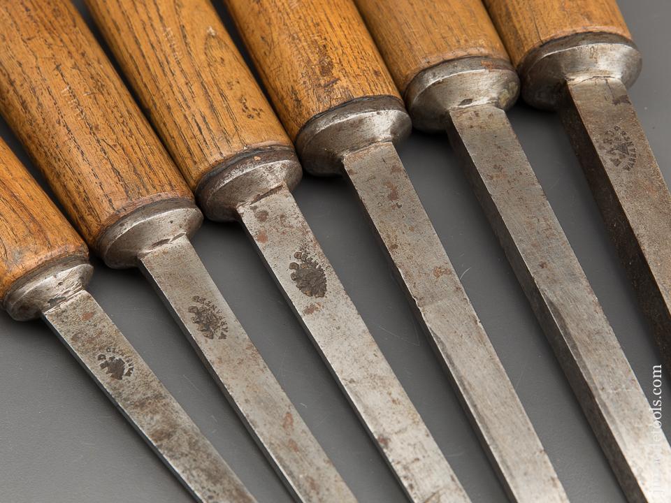 Great Set of Six WARD Pig Sticker Mortise Chisels - 89508
