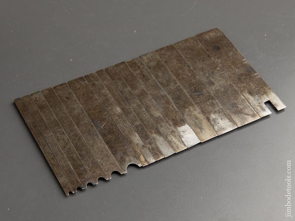 Set of Sixteen Pre-Adjuster Plow Irons for STANLEY No. 45 SIEGLEY Plow Plane - 89552