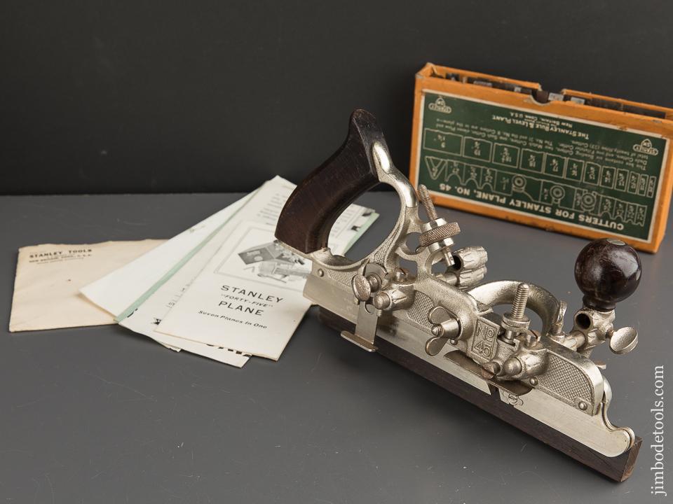 Mint! STANLEY No. 45 Combination Plane 100% COMPLETE and UNUSED! in Original Box SWEETHEART - 89575