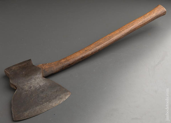 Early H.H. STRICKER Small Size Single Bevel Offset Broad Axe - 89581