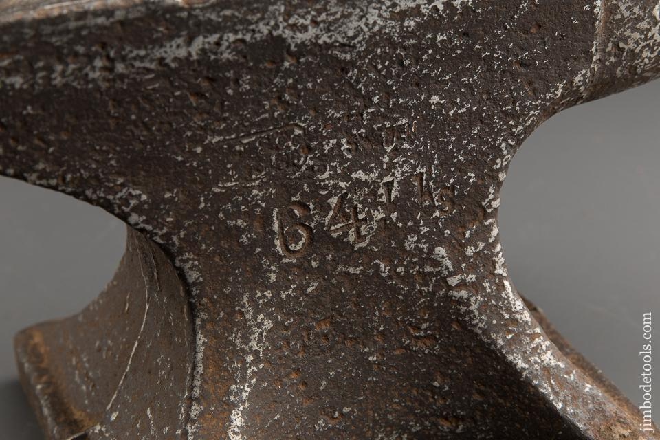 Clean, Flat 64 pound Anvil by SISCO SWEDEN with Great Ring & Rebound! - 89641